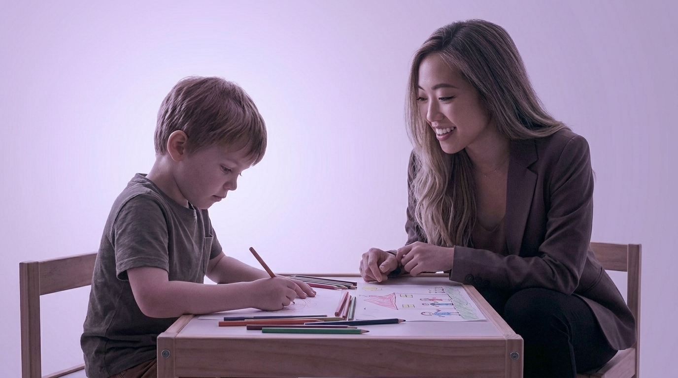 Doctor interacting with child patient